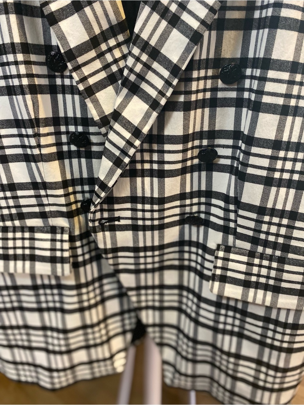 Maison d'Amelie Black & White Plaid Double-Breasted Blazer - Picture 6 of 8